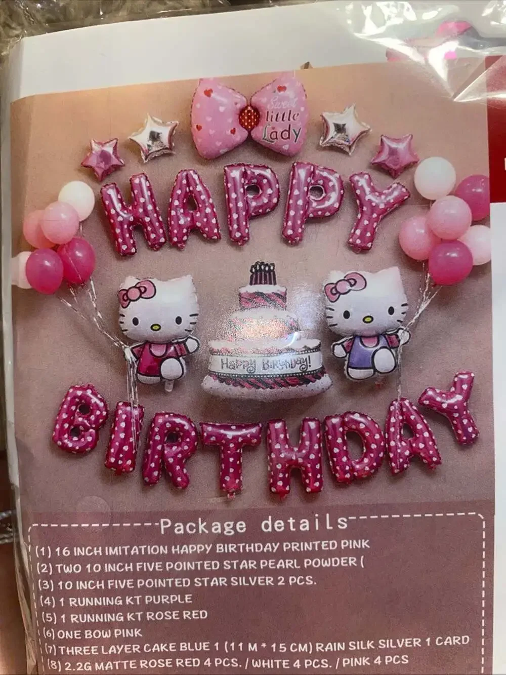 Hello Kitty Theme Happy Birthday Balloon Party Decoration Set with Accessories